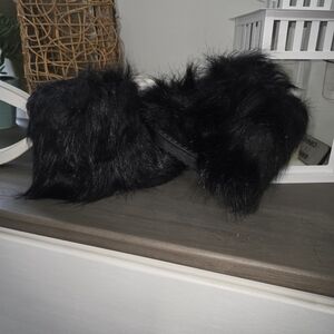 Black Furry Handbag